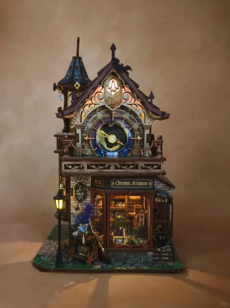 Magic Time Society DIY Miniature Model Kit, Fantasy Clock Tower with Music Box