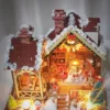 Cozy Winter Retreat Christmas Themed DIY Miniature Dollhouse Kit with Music Box